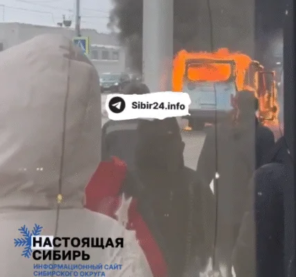 Маршрутка сгорела в Барнауле