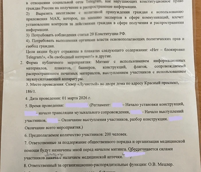 Новосибирцы решили присоединиться к митингам 1 марта за Telegram