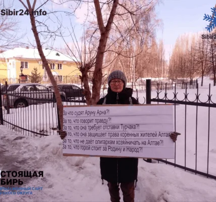 Пикет в поддержку алтайской защитницы природы прошёл в Новосибирске